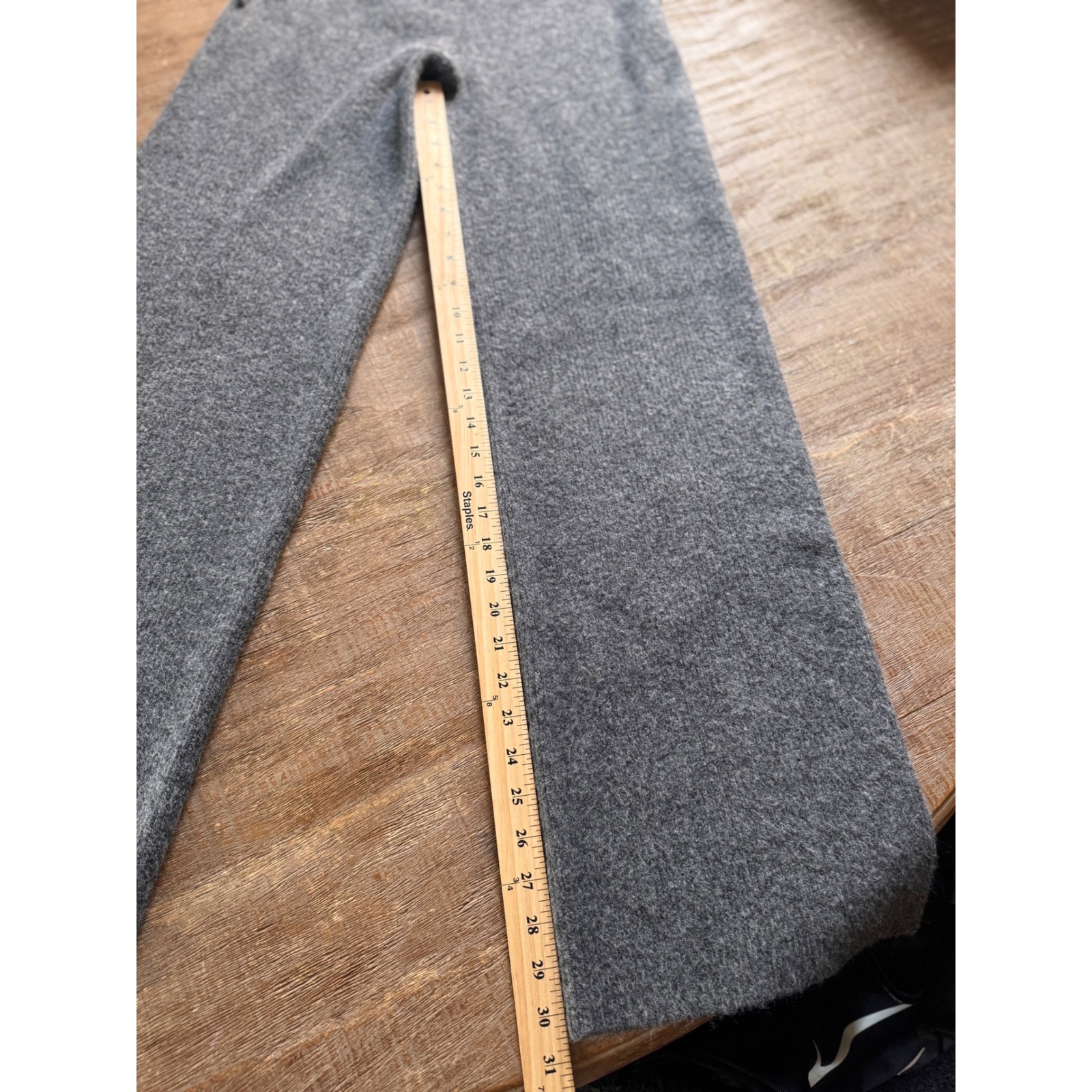 Sweet Chilling Dark Grey Wool Blend Wide Leg Knit Lounge Pants Drawstring Sz M — image 5 of 8